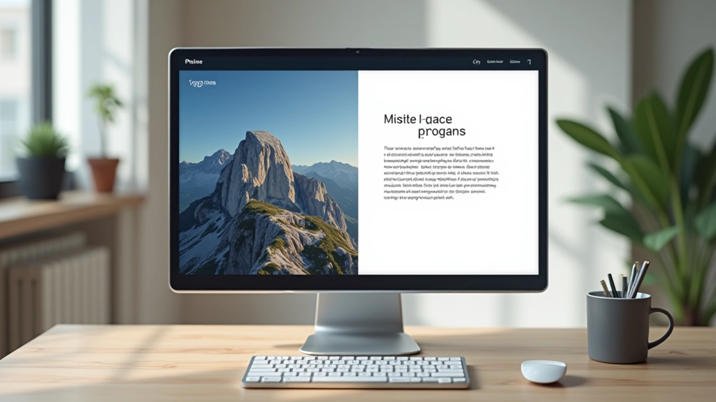 Mockup eines Split-Screen-Layouts mit Bild auf der linken Seite und Text auf der rechten Seite
