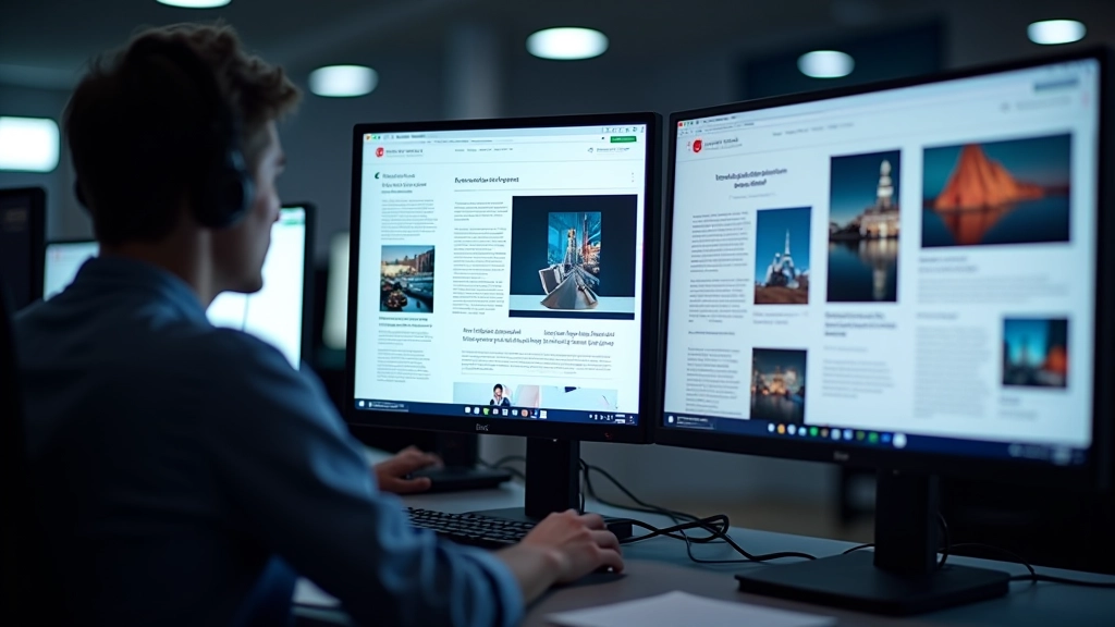 Beispiele verschiedener Split-Screen-Layouts auf Monitoren, zeigt unterschiedliche Kompositionsmöglichkeiten und Designvariationen