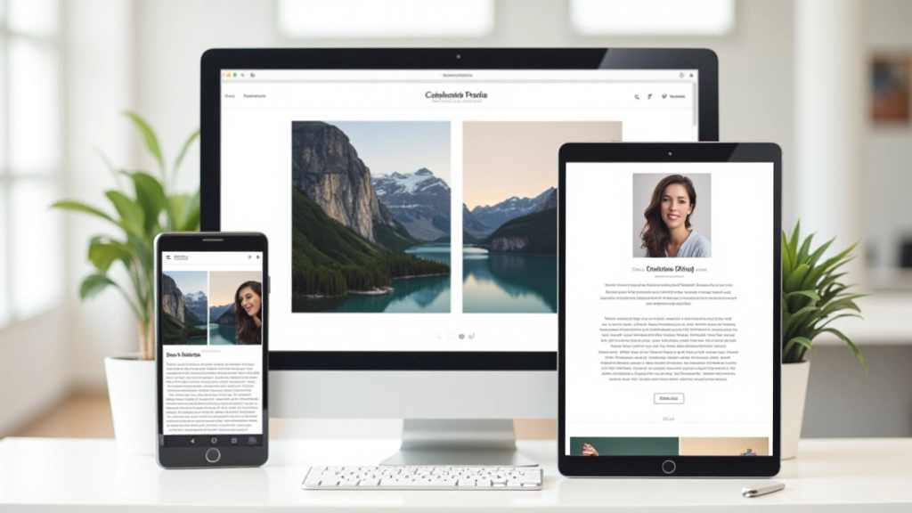 Responsives Split-Screen-Design auf verschiedenen Geräten, Tablet und Smartphone zeigen angepasste Layouts für mobile Ansicht