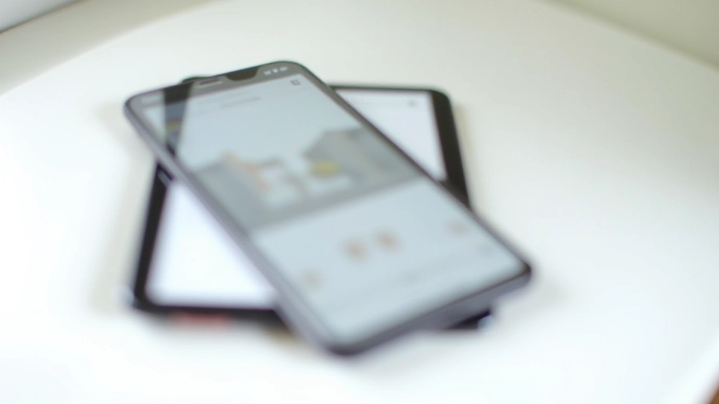 Smartphone und Tablet nebeneinander zeigen verschiedene responsive Layouts des gleichen Split-Screen-Designs